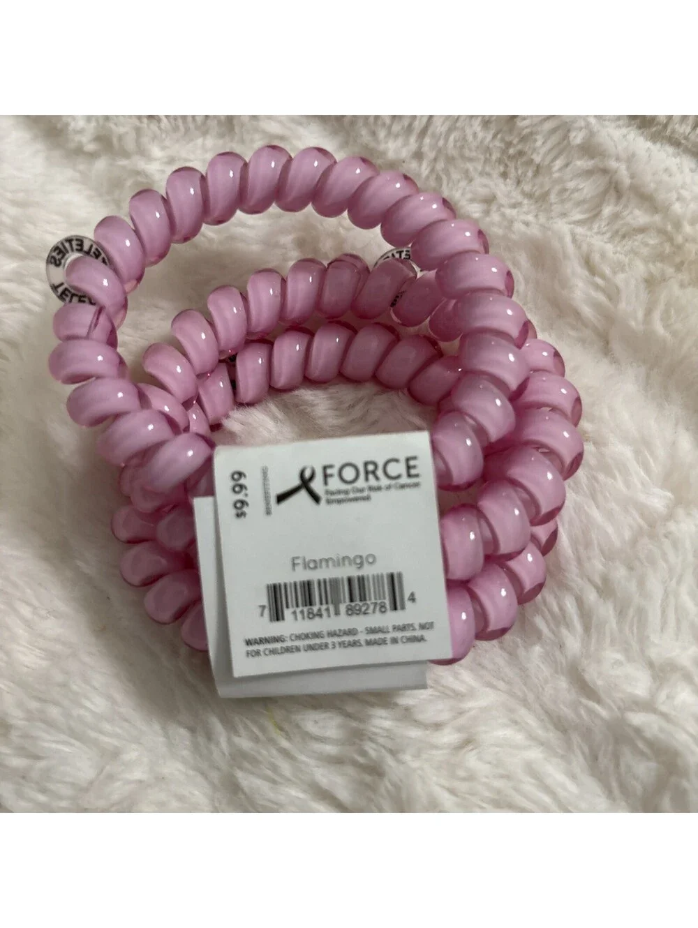 FORCES Teleties Pink Teleties Strong Grip Elastic Hair Ties Set Of 3 NWT